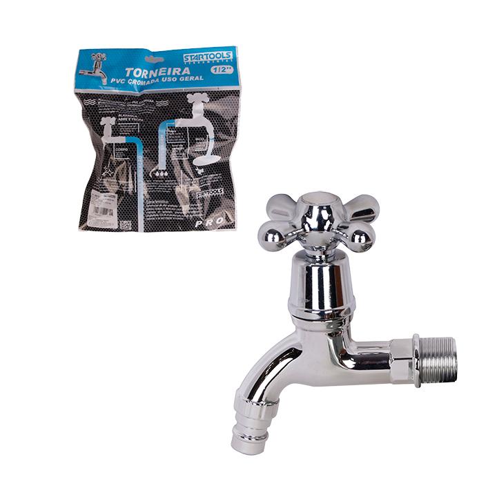 SR0772 - TORNEIRA 1/2' PVC CROMADA USO GERAL CX144