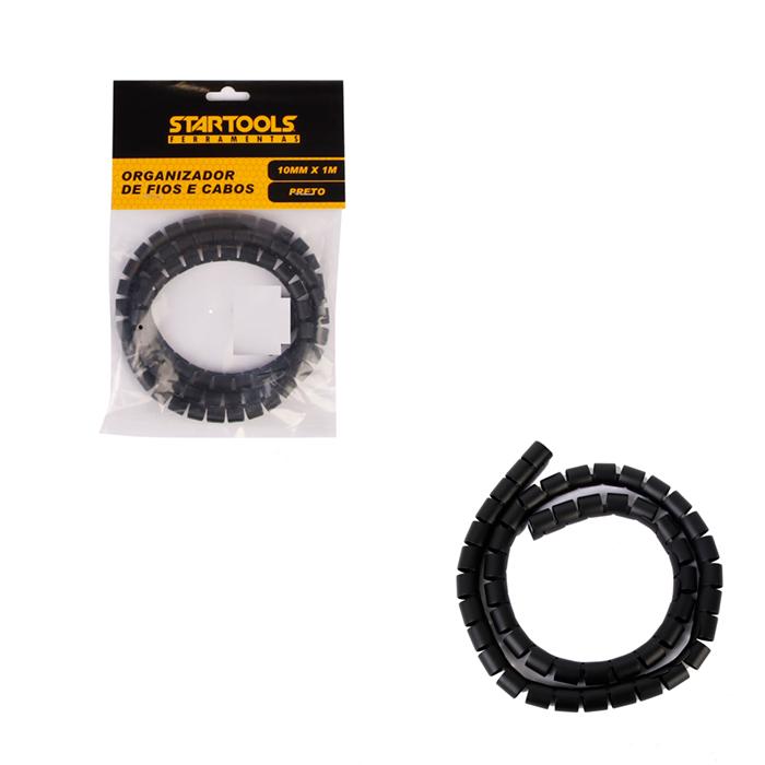 SR0523 - ORGANIZADOR DE FIOS E CABOS PLASTICO 10MMX1M PRETO CX36