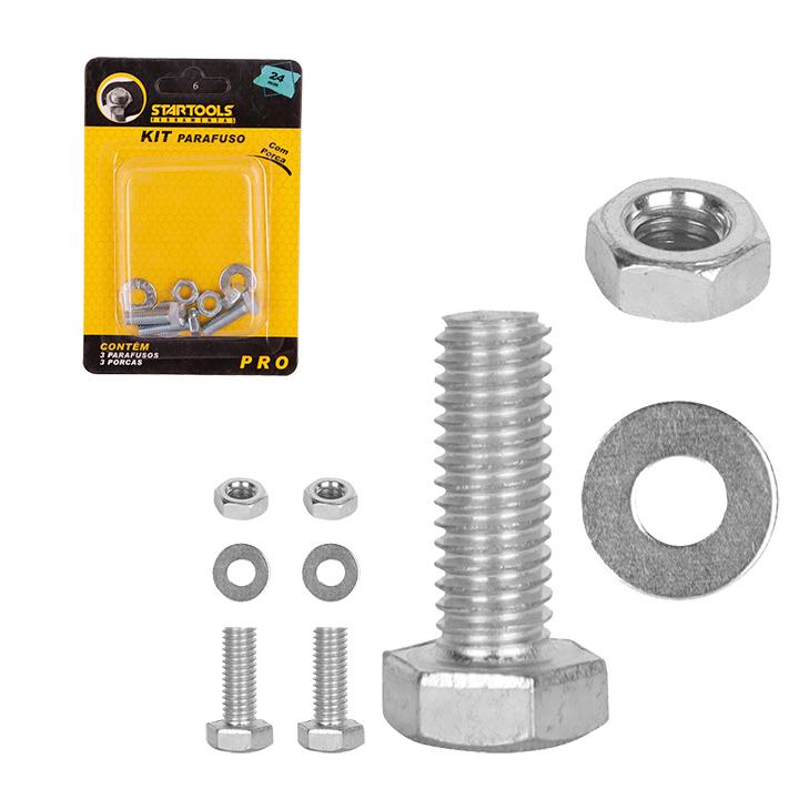 SR0681 - KIT PARAFUSO C/PORCA C/6 PCS 20MM CX96 - 8X12