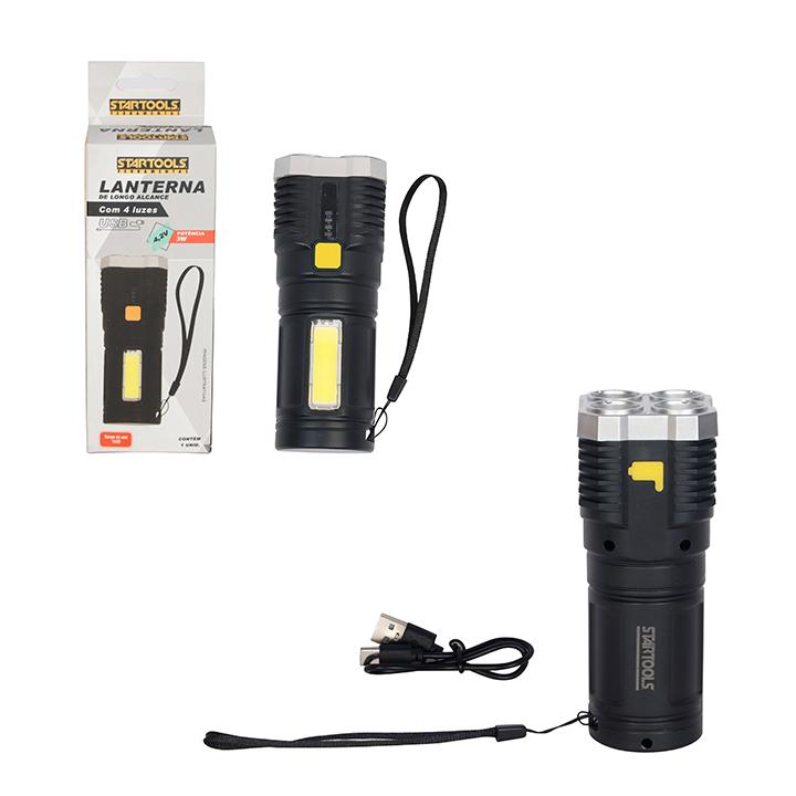 SR1068 - LANTERNA DE LONGO ALCANCE DE 4 LUZES 4,2V~ 3W, CX48 - 2X24