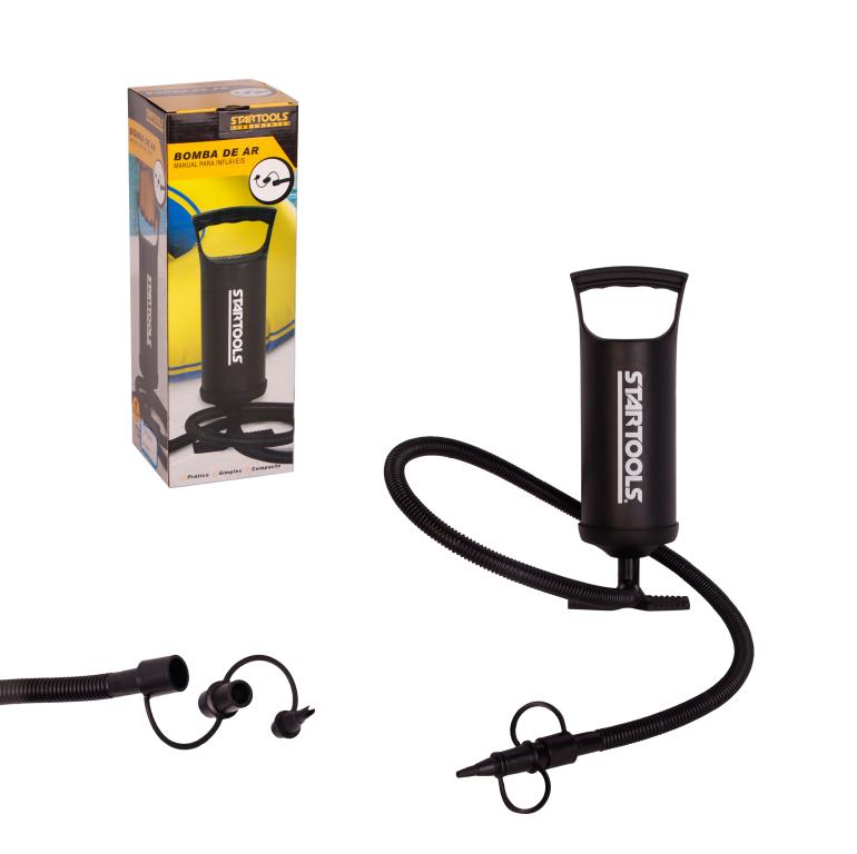 SR0906 - BOMBA DE AR MANUAL PARA INFLÁVEIS COM 2 BICOS CX12