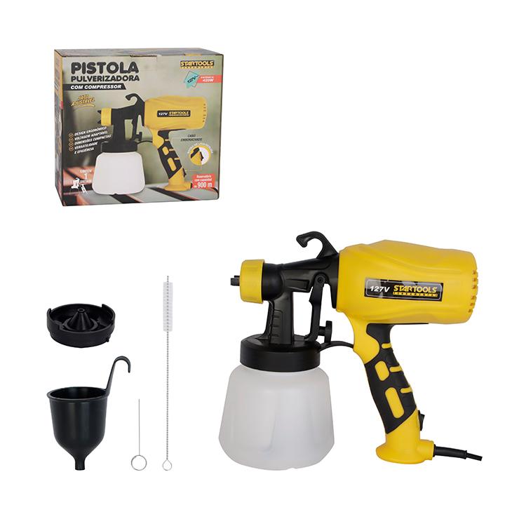 SR0864 - PISTOLA PULVERIZADORA C/COMPRESSOR 127V 420W CX4