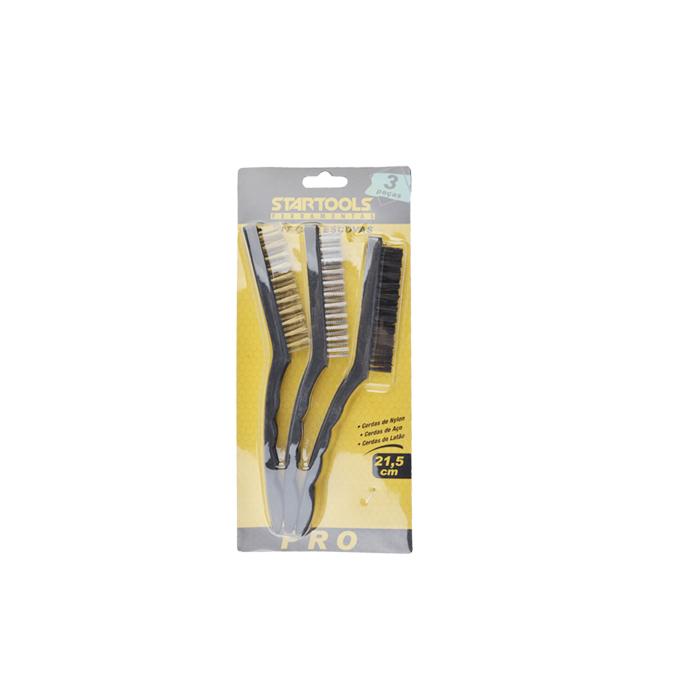SR0254 - KIT DE ESCOVAS DE ACO MD 3PCS CX72 - 6X12