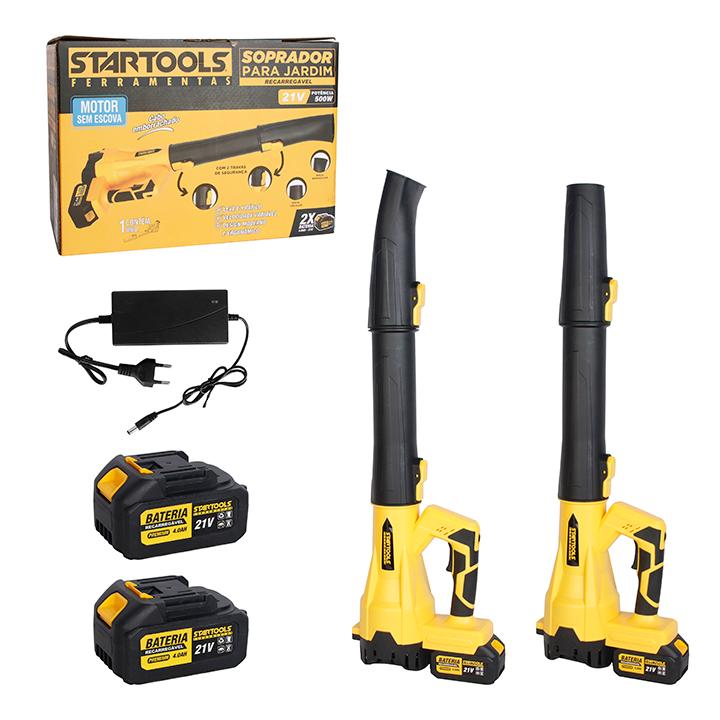 SR1181 - SOPRADOR MEGA POWER 420W DE AR CABO EMBORRACHADO C/2 BATERIAS RECARREGAVEIS (21V) CX2