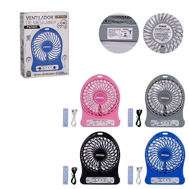 SR0966 - MINI VENTILADOR PORTÁTIL DE MESA RECARREGÁVEL 3 VELOCIDADES CX48