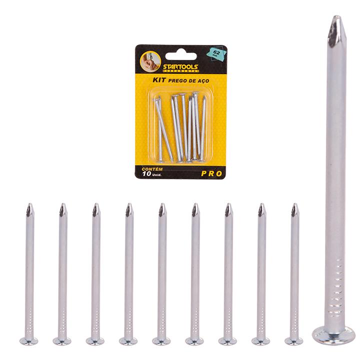 SR0687 - KIT PREGO DE ACO C/10 PCS 2.8X65MM CX96 -  8X12