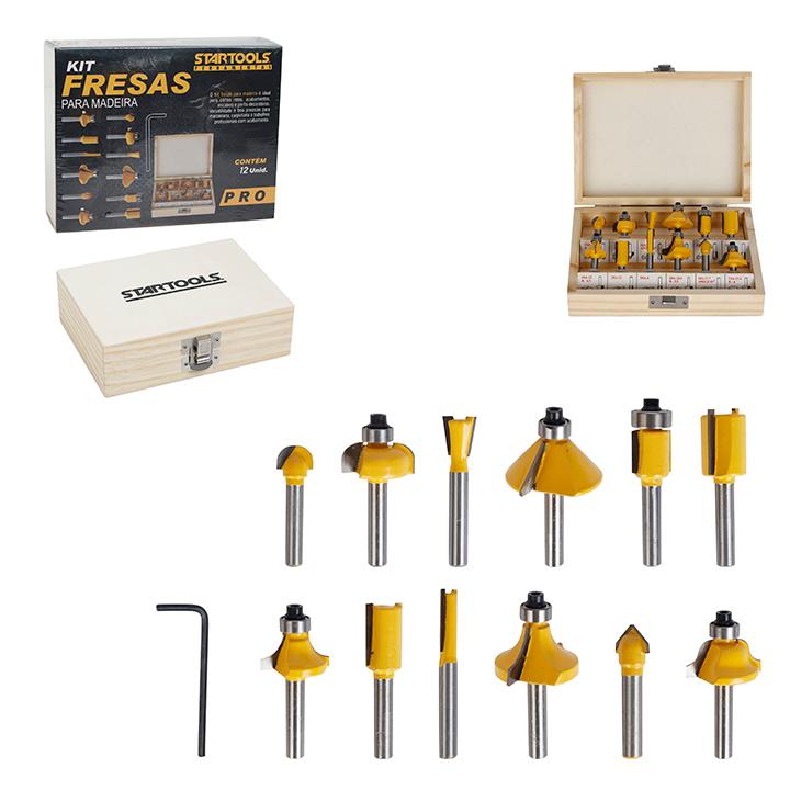 SR1350 - KIT FRESAS PARA MADEIRA 12 PECAS CX 12