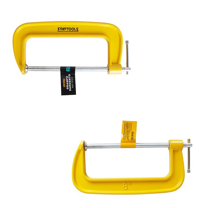 SR1155 - GRAMPO SARGENTO DE ACO TIPO C 8'' CX6