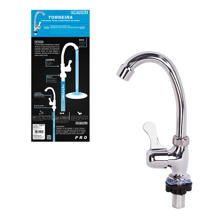 AR0778 - TORNEIRA BASIC CROMADA P/LAVATORIO DE MESA CX48