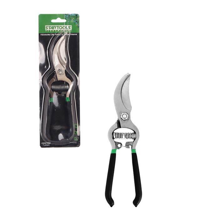 SR0449 - TESOURA DE PODA 8" C/TRAVA E CABO EMBORRACHADO CX48 - 2X24