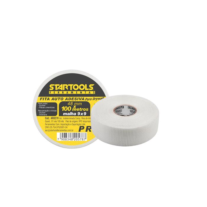 SR0270 - FITA PARA DRYWALL 100MTS 4.8CM MALHA 9 CX24 - 1X24