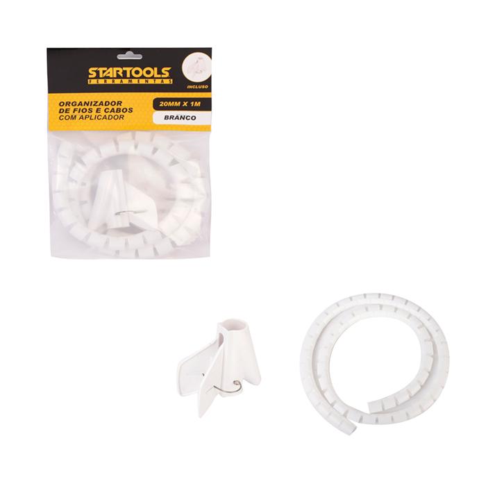 SR0524 - ORGANIZADOR DE FIOS E CABOS PLASTICO 20MMX1M BRANCO C/APLICADOR CX24
