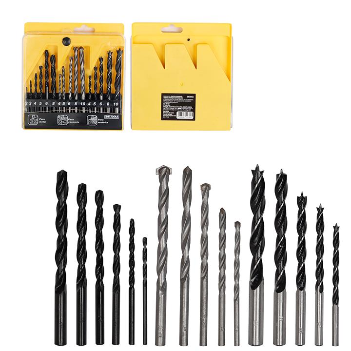 SR1132 - JOGO DE BROCAS 16PCS (METAL-CONCRETO-MADEIRA) CX48 - 4X12