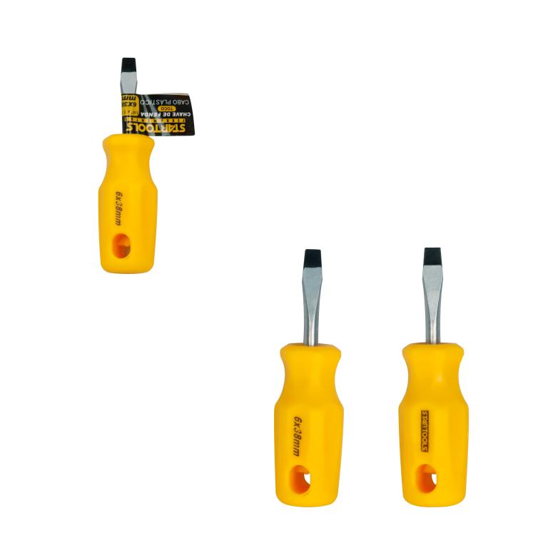 SR0823 - CHAVE DE FENDA TOCO CABO PLASTICO 1/4' X 1.5' - 6X38MM CX72 - 6X12