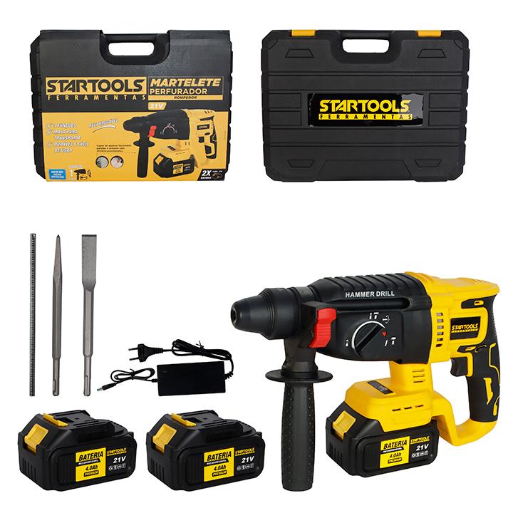 SR1030 - MARTELETE PERFURADOR ROMPEDOR RECARREGAVEL 21V BRUSHLESS CX2
