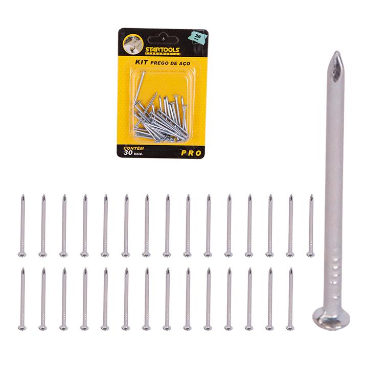 SR0685 - KIT PREGO DE ACO C/30 PCS 2X38MM CX96 -  8X12