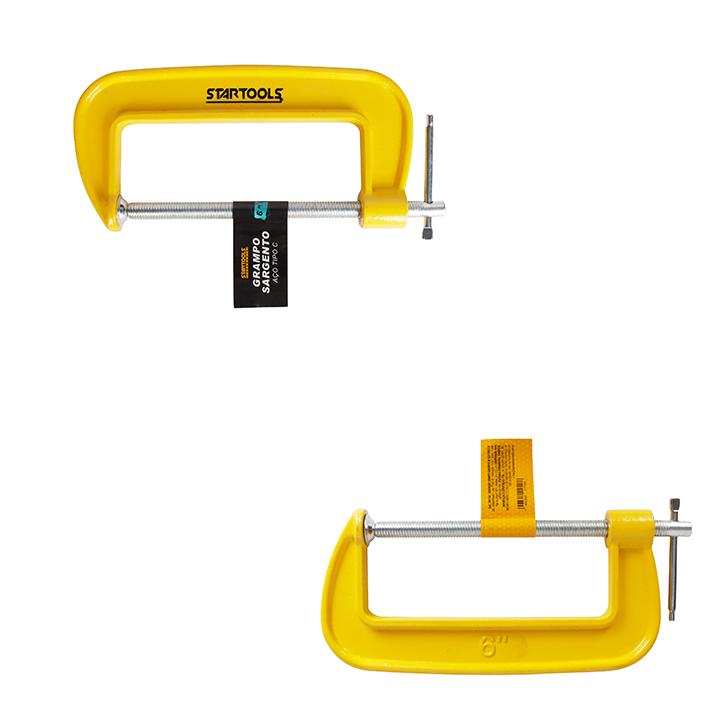 SR1154 - GRAMPO SARGENTO DE ACO TIPO C 6'' CX12 - 2X6