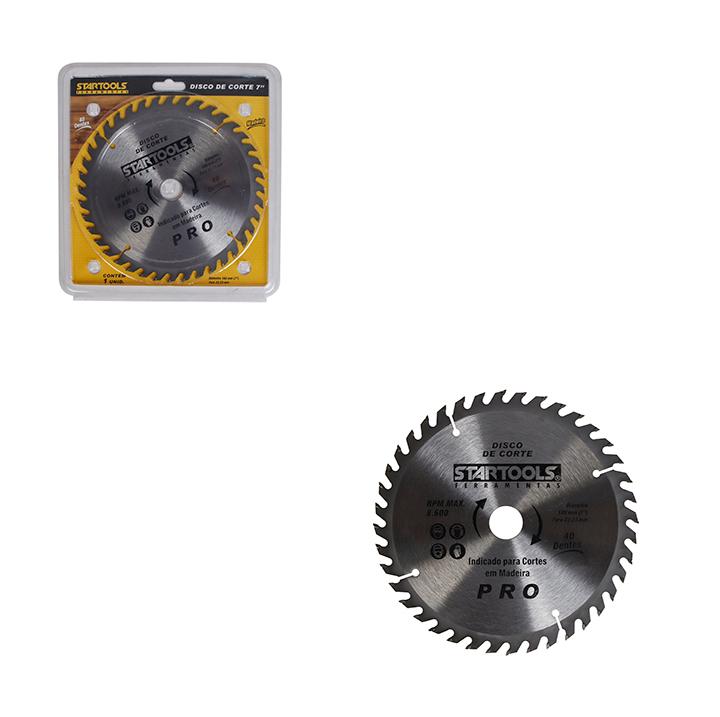 SR1083 - DISCO PARA CORTE 7'' DE MADEIRA 40 DENTES 180 X 22,23 X 2,3 mm 8.600 MAX RPM CX36 - 6X6