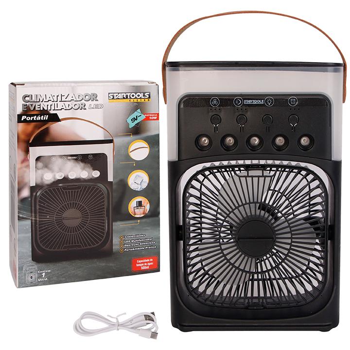 SR0921 - MINI AR CONDICIONADO CLIMATIZADOR UMIDIFICADOR VENTILADOR PORTÁTIL USB LED CX20