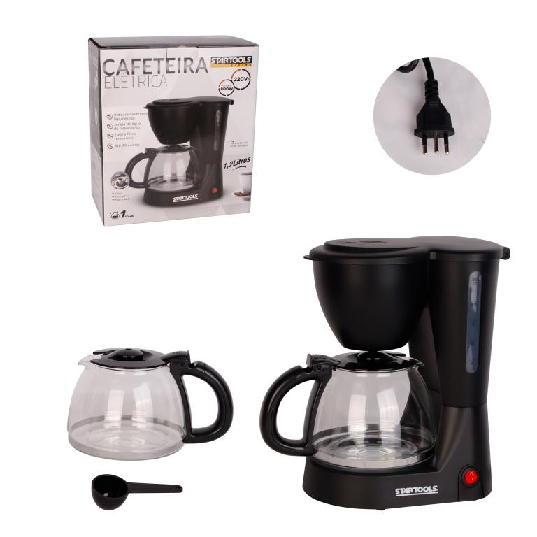 SR0880 - CAFETEIRA 220V ELETRICA PRETA 1200ML 830W P/ 30 XICARAS C/JARRA DE VIDRO CX4
