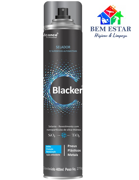 Selante Revestimento Pneus/Plásticos/Metais Blacker 400 ml Ceramic Coating - Alcance