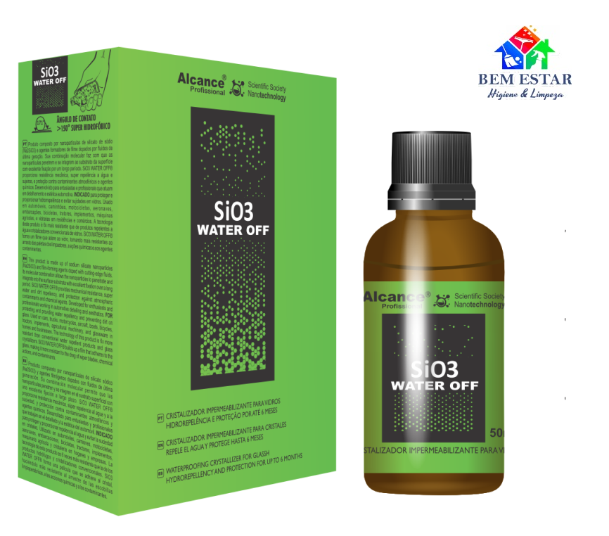 Cristalizador de Vidros Sio3 Water Off 20 ml - Alcance