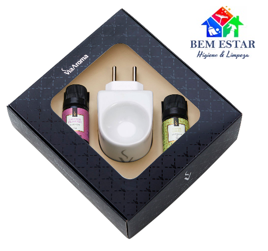 Kit Aromatizador Eletrico Original e Essências 10ml - Capim Limão e Lavanda Francesa - Via Aroma