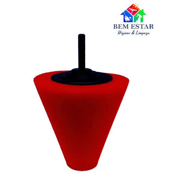 Cone Polimento de Rodas e Cantos 80mm Vermelho Macio (Eixo 6MM) - Sigma Tools