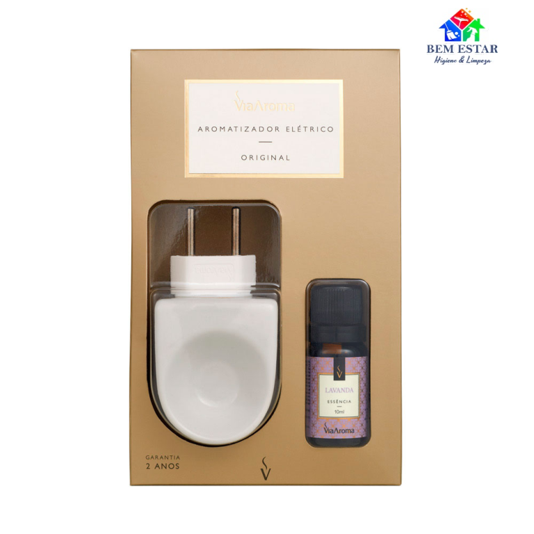 Kit Aromatizador Porcelana Original com Essencia Lavanda 10ml - Via Aroma