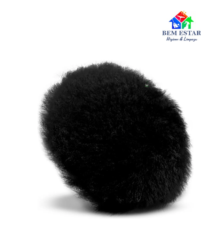 Boina Lã 3" Natural Preta Corte Pesado DBuff - Dub Boyz