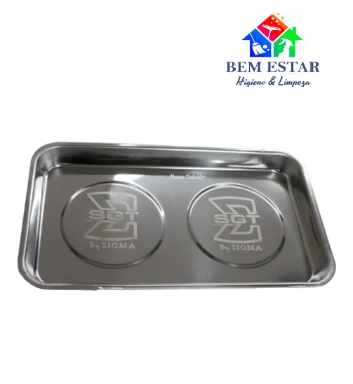 Bandeja Magnetica Retangular Inox 140x240mm - Sigma Tools