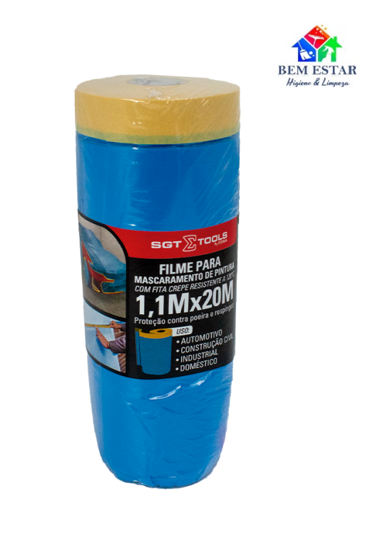 Filme Mascaramento 1,1mx20M  Eletrostático com fita Resistente á 120Graus - Sigma Tools