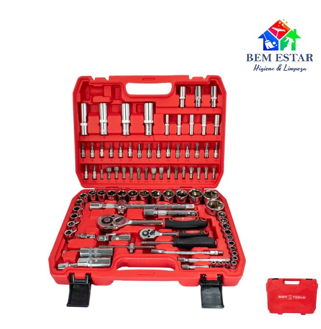 Jogo de Soquetes Sextavados 1/4" - 1/2" Kit 94 Peças - Sigma Tools