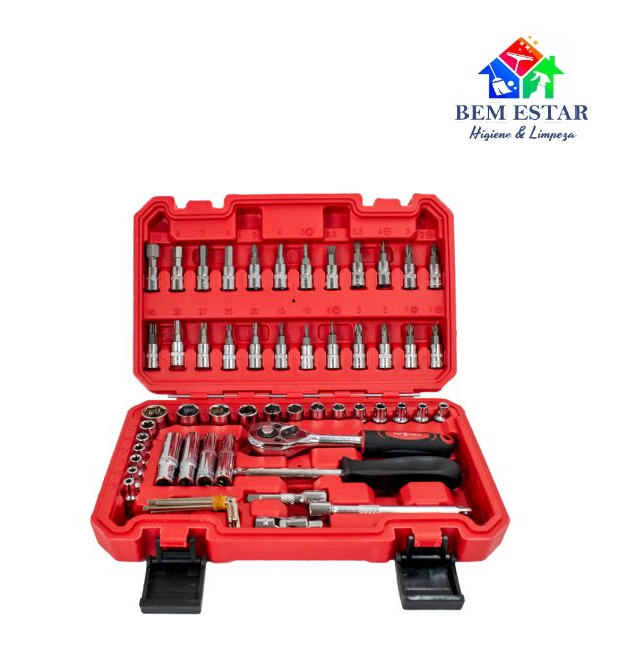 Jogo de Soquetes Sextavados 1/4" Kit 57 Peças - Sigma Tools