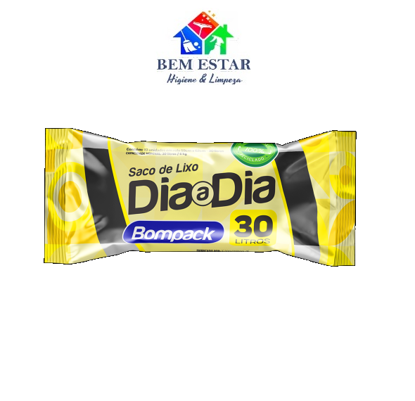 Saco de Lixo 30lt Roll Dia a Dia - BomPack