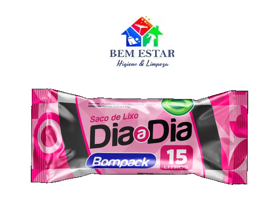 Saco de Lixo 15lt Roll Dia a Dia c/ 20un - BomPack