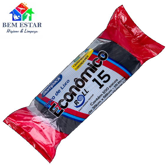 Saco de Lixo 15L Econômico c/100 - BomPack