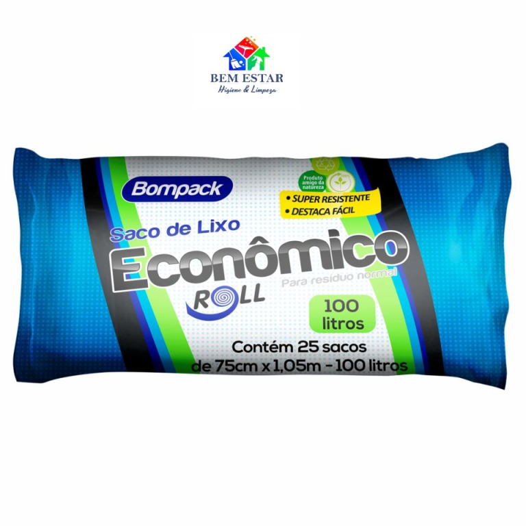 Saco de Lixo 100L Econômico c/25 - BomPack