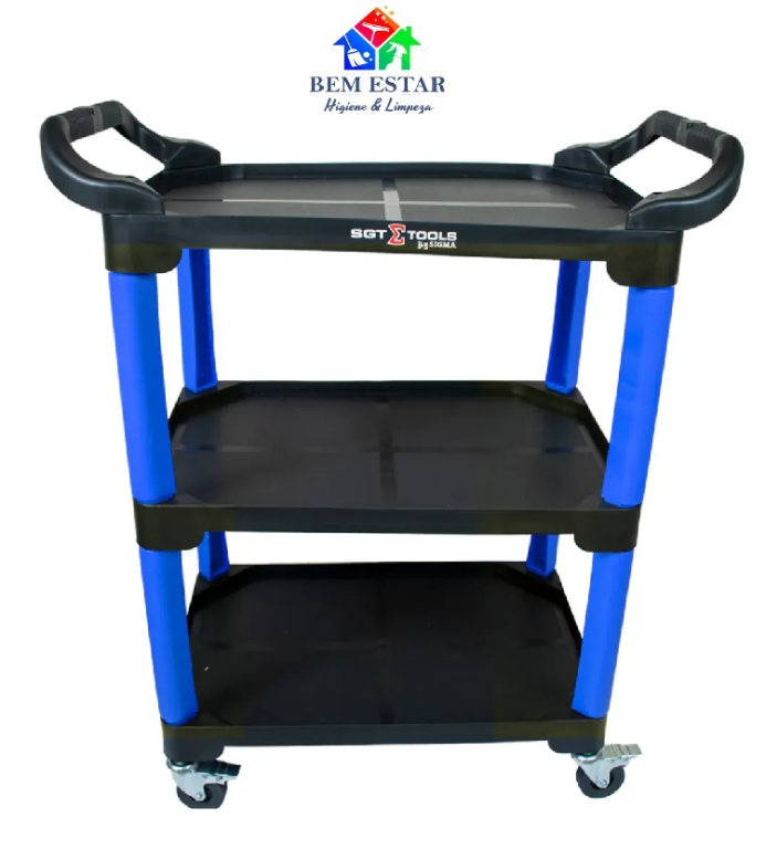 Carrinho 3 Bandejas Azul- Sigma Tools