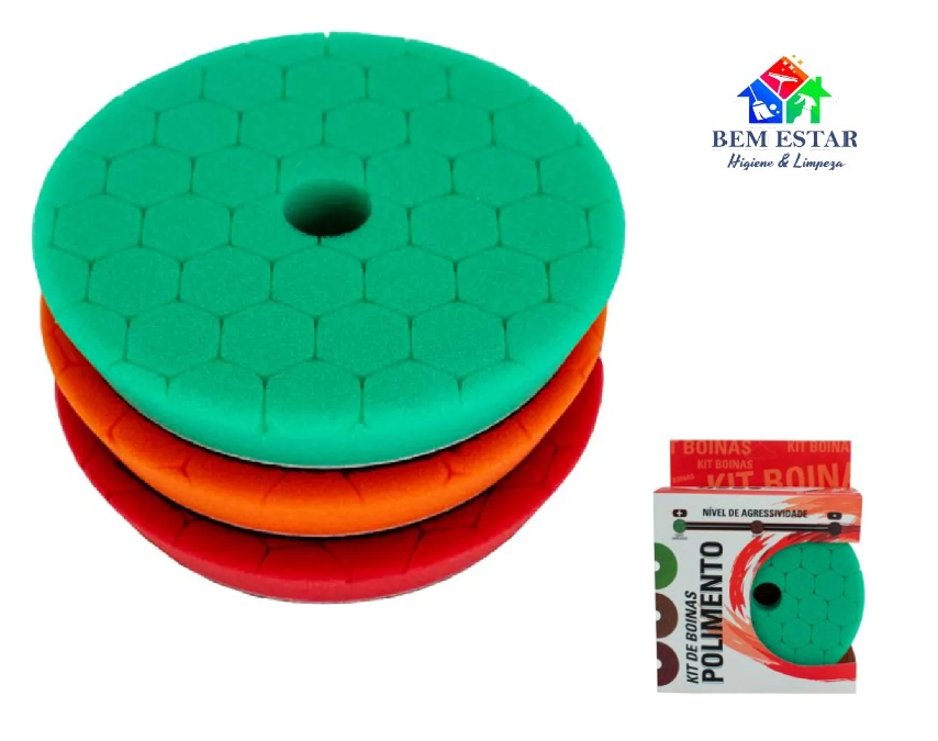 Kit 3 Boinas De Espuma Hex 5"  Corte Refino Lustro - Sigma Tools