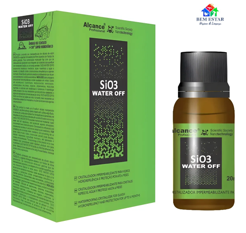 Cristalizador de Vidros Sio3 Water Off 50 ml - Alcance