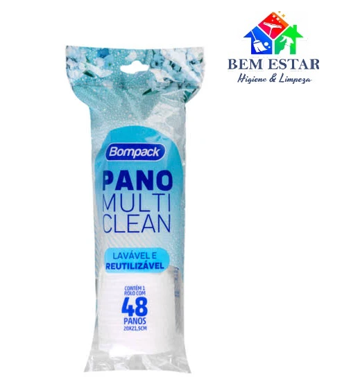 Pano Multi Clean Branco com 48 - BomPack