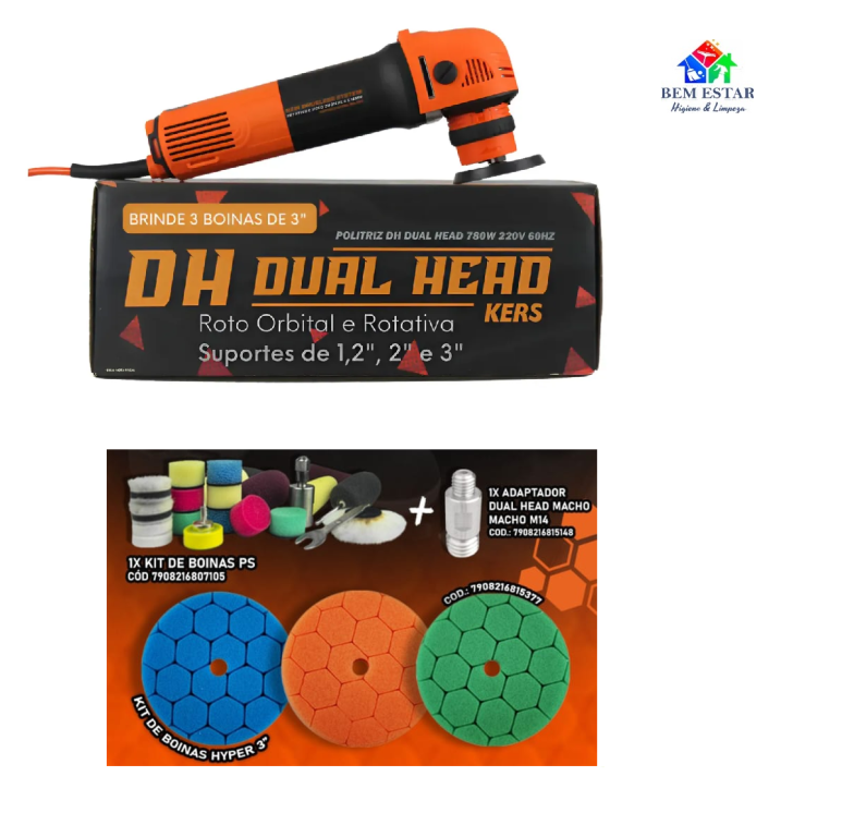 Politriz DH Dual Head 780W 230V 60HZ com Boinas - Kers