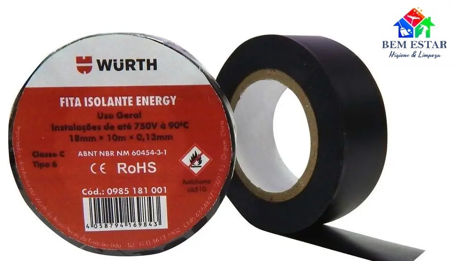 Fita Isolante Energy Preta 18mmx20M - Wurth