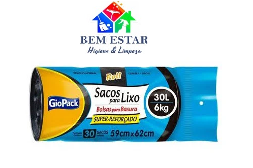 Saco de Lixo 30L Roll Reforçado com 30un - Gióca