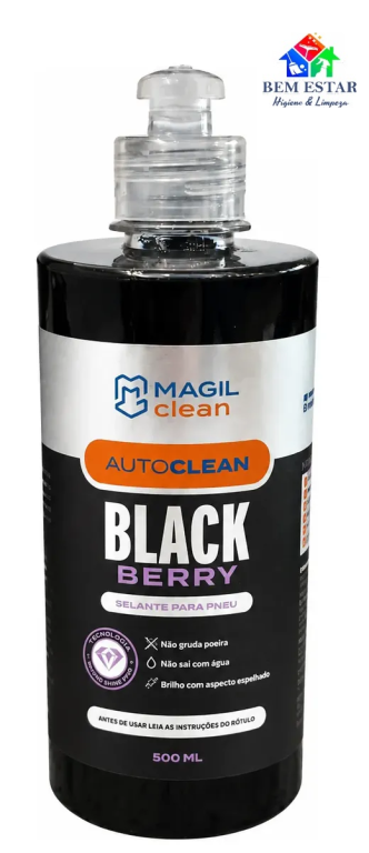 Selador De Pneus com Brilho Black Berry 500ml - Magil Clean