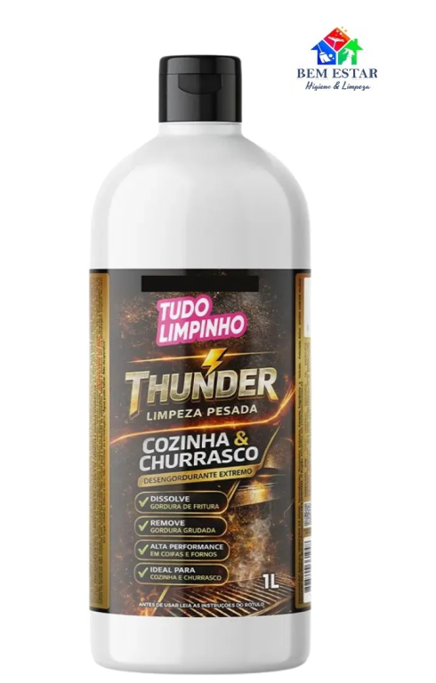 Thunder Cozinha e Churrasco Refil 1L - Tudo Limpinho