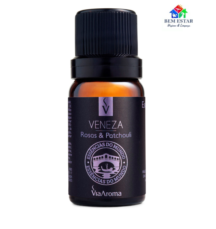 Essência Mundo Veneza - Rosas & Patchouli - 10ml - Via Aroma