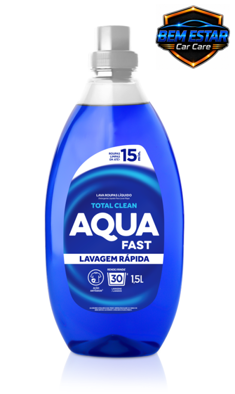 Lava Roupas Líquido Lavagem Rápida Total Clean 1,5L - Aquafast
