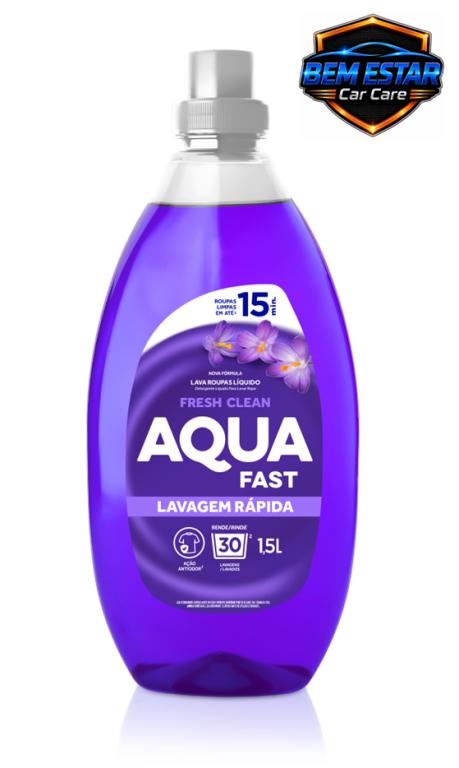 Lava Roupas Líquido Lavagem Rápida Fresh Clean 1,5L - Aquafast